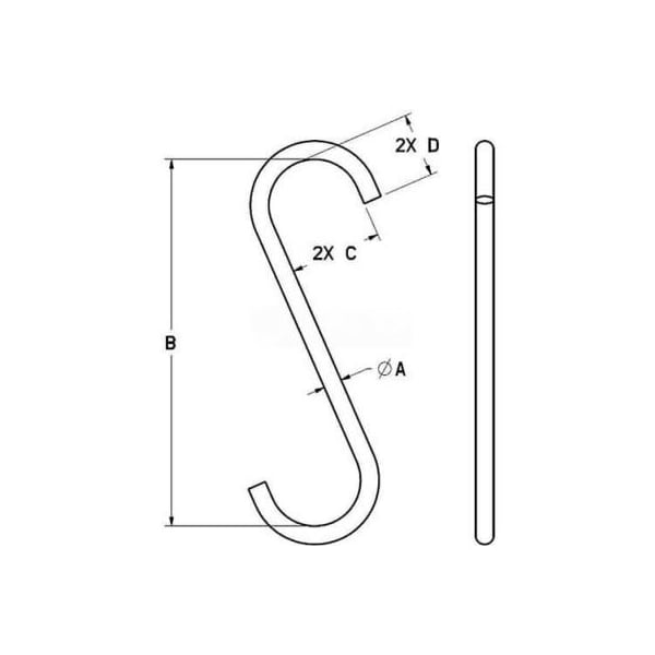 Machining & Welding By Olsen M&W 1/4" Style A S-hook 14189 - main